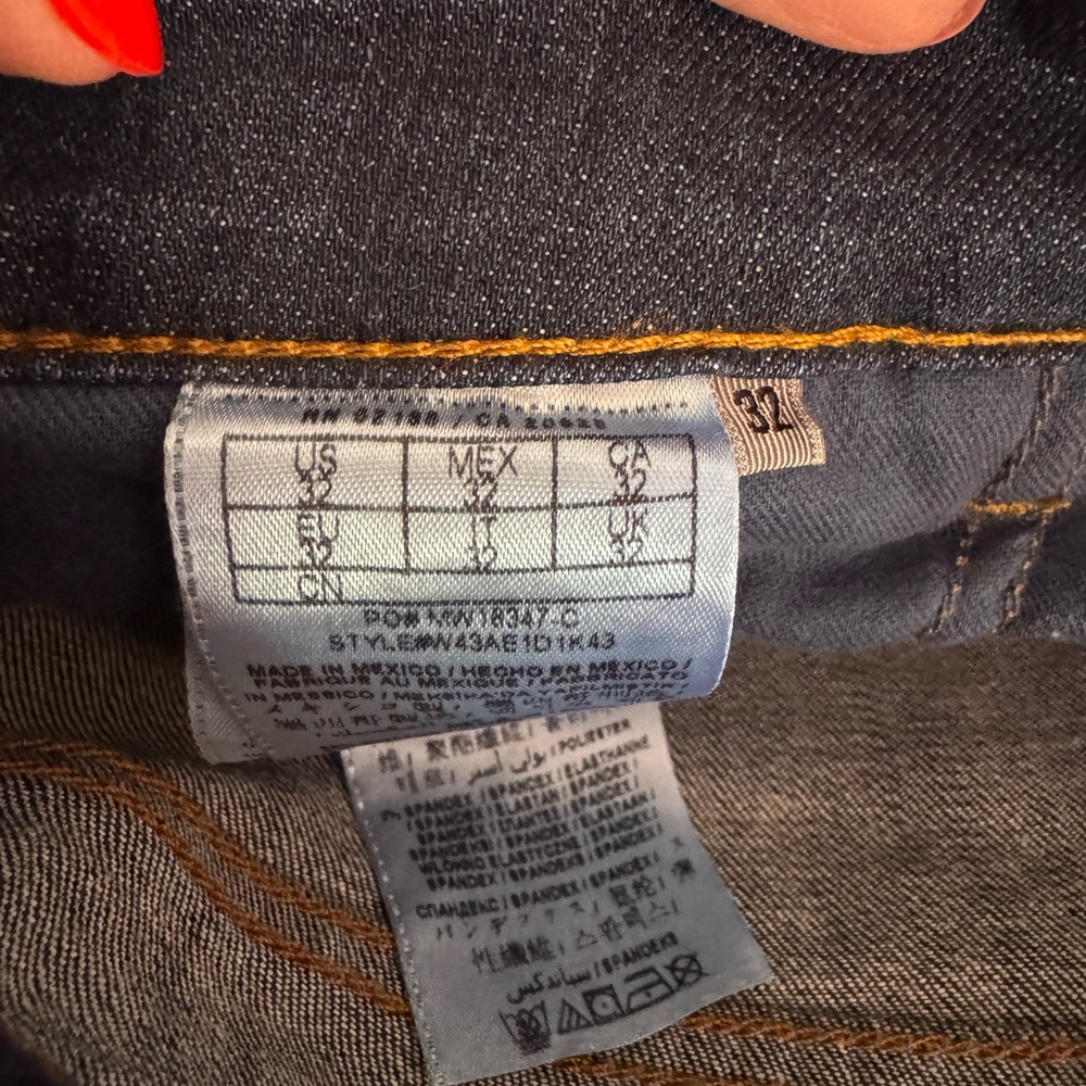 Blue Boot Cut Jeans with Contrast Stitching